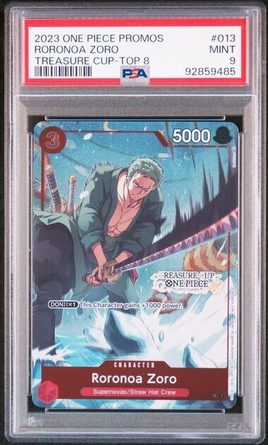 PSA9 Roronoa Zoro ST01-013 2023 Treasure Cup Top 8 Prize One Piece From Japan