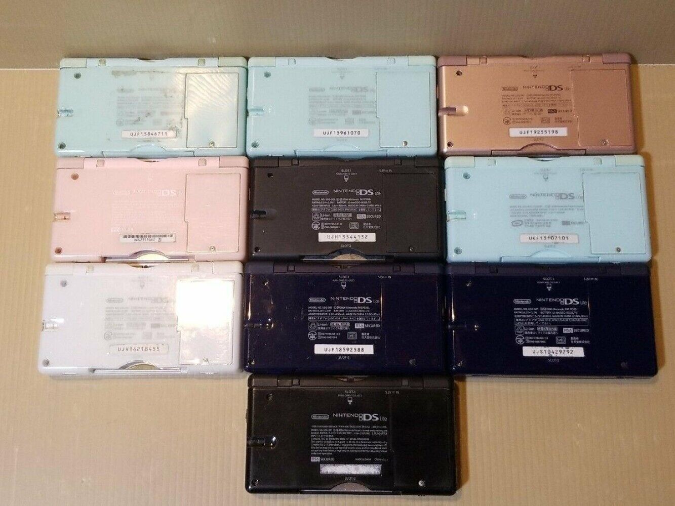 Nintendo DS Lite Console Only Junk for Parts Lot of 10/random colors Japan