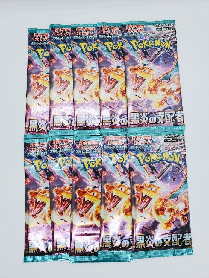 10Packs Ruler of the Black Flame SV3 Japanese Pokemon Card Sealed