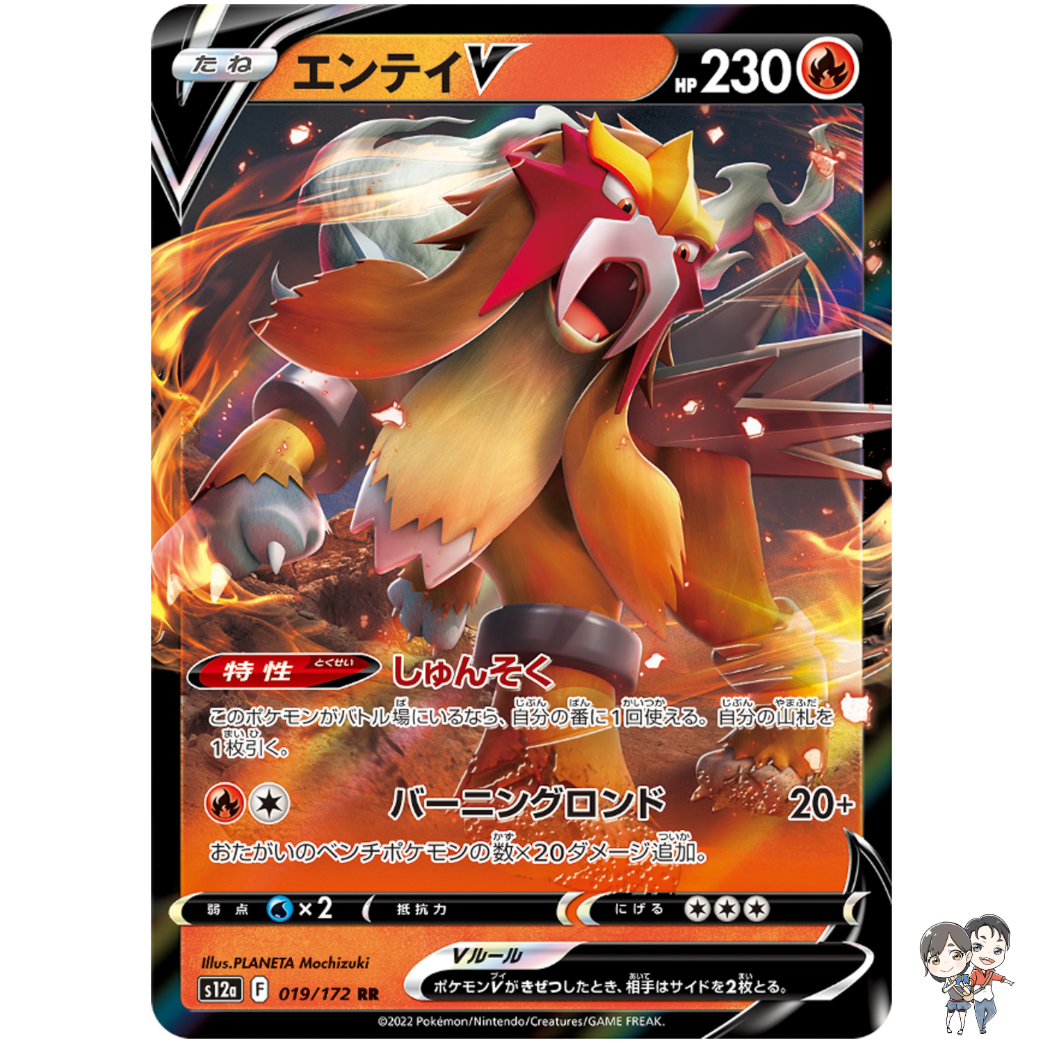 Entei V RR 019/172 S12a VSTAR Universe - Pokemon Card Japanese