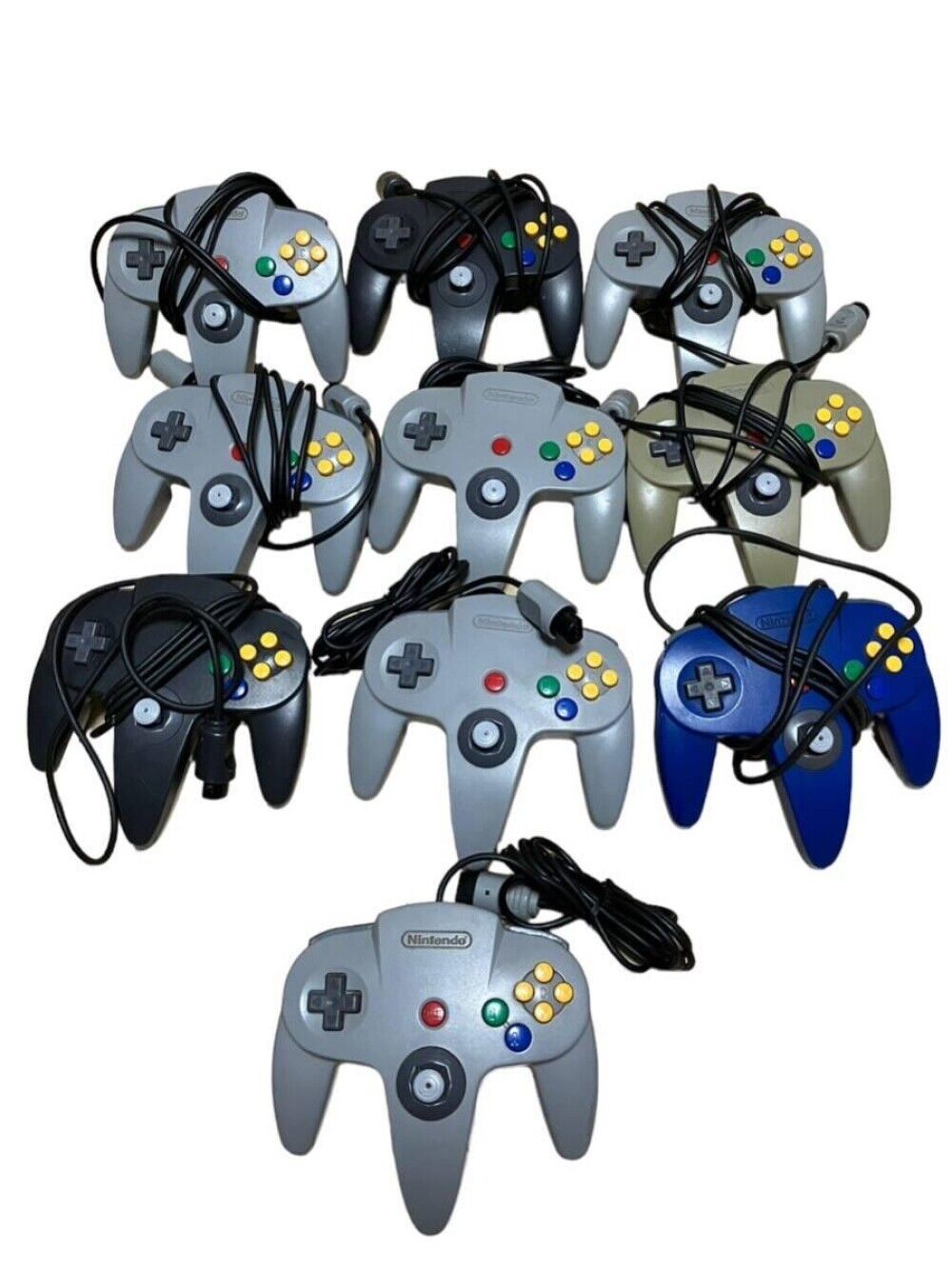 Nintendo 64 N64 Controller Lot of 10 Sets Junk  Random Color Console Used