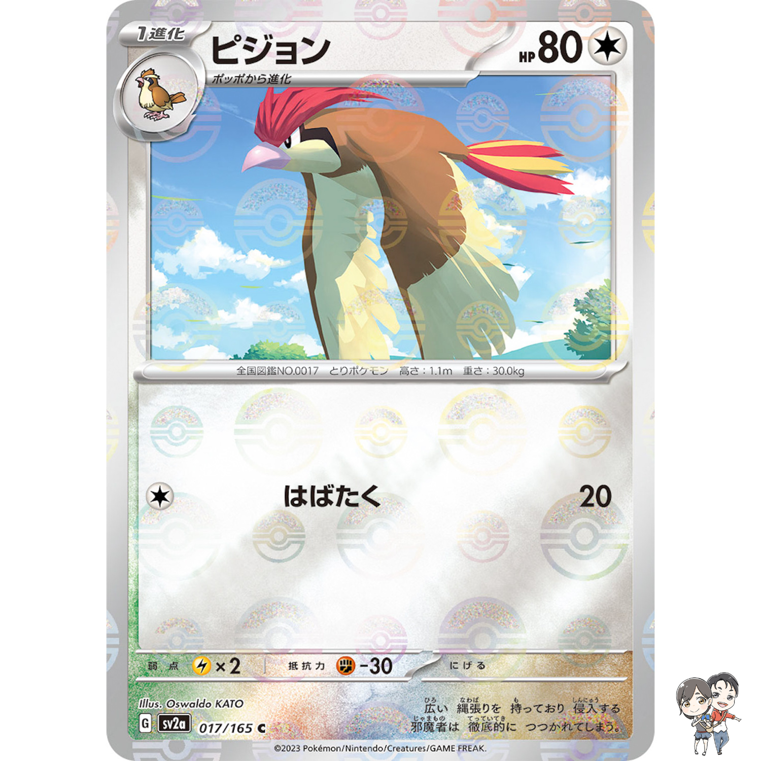 Pidgeotto (Reverse Holo) C 017/165 SV2a Pokémon Card 151 - Pokemon Card Japanese