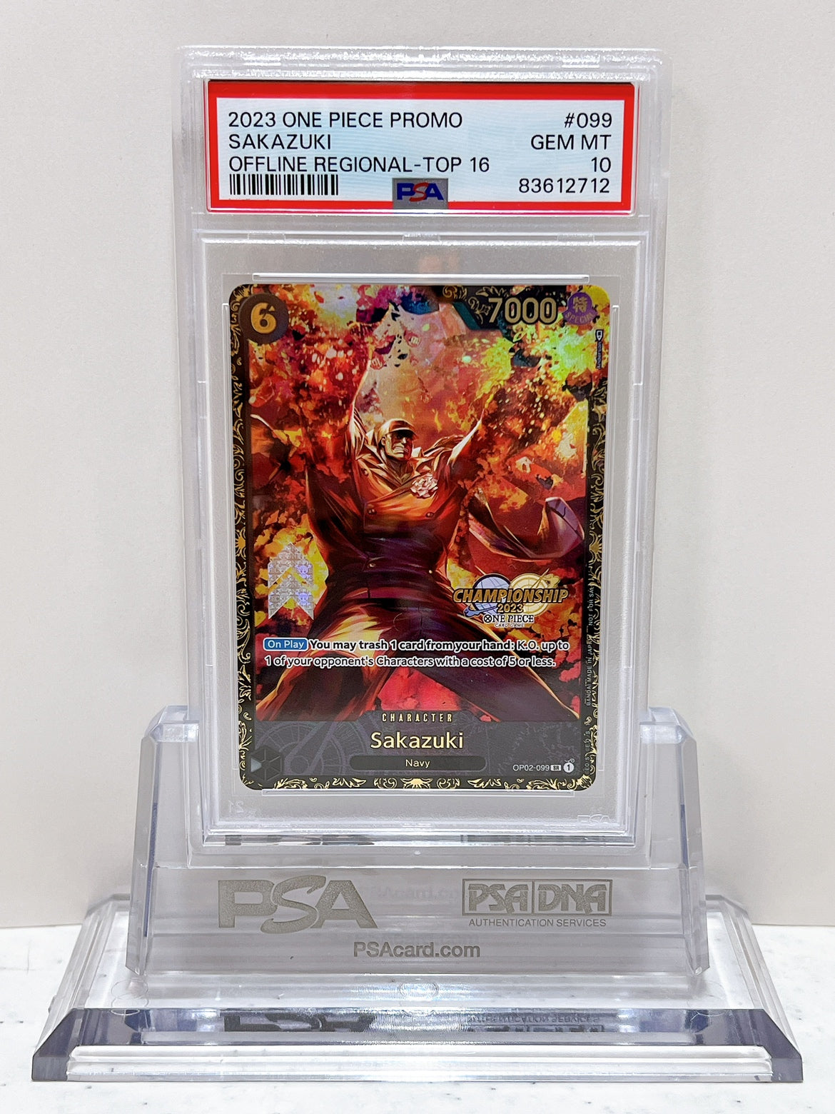 PSA10 ONE PIECE PROMO SAKAZUKI OFFLINE REGIONAL TOP16 #099