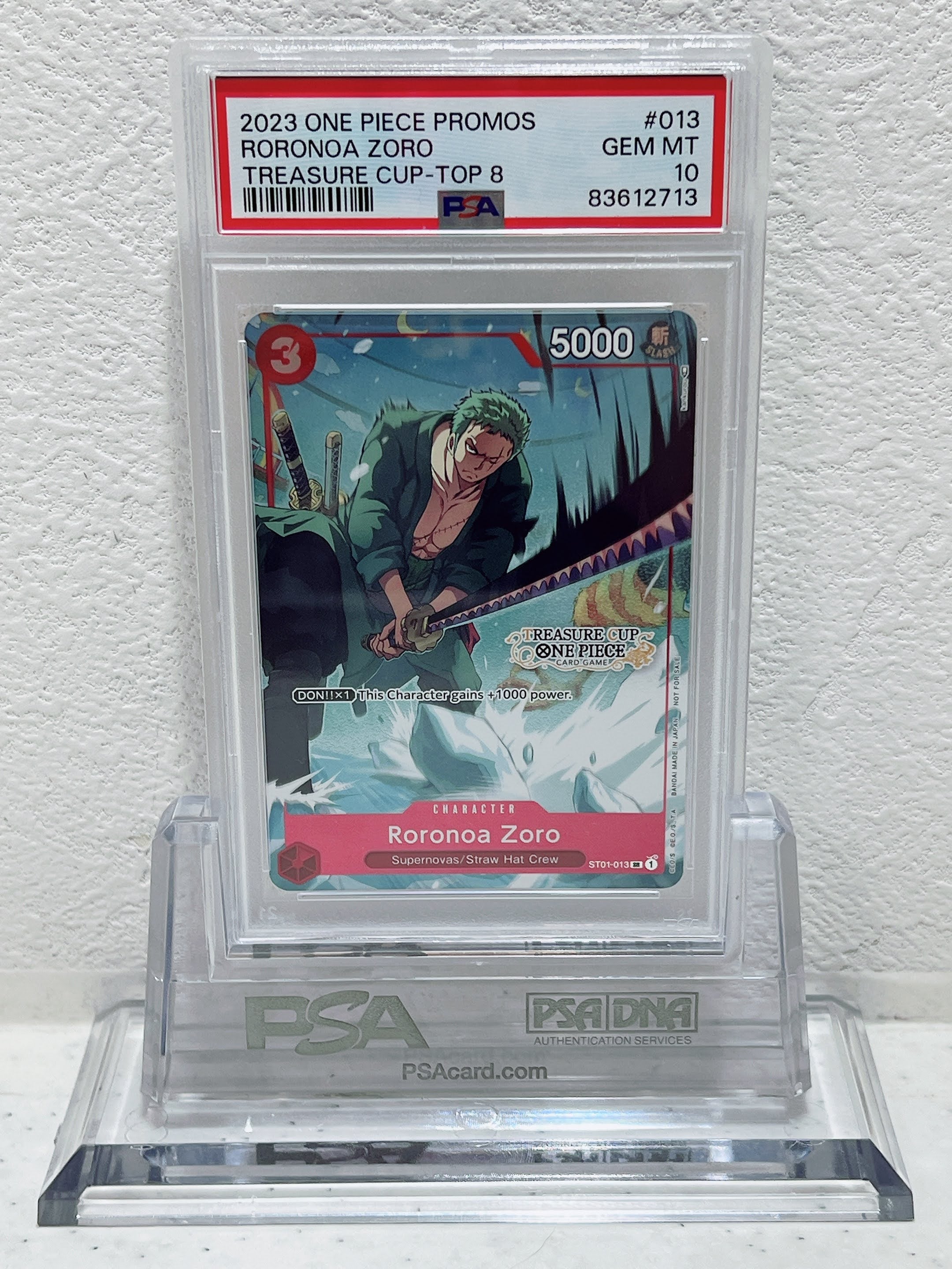 PSA10 2023 one piece promos Roronoa Zoro treasure cup top8